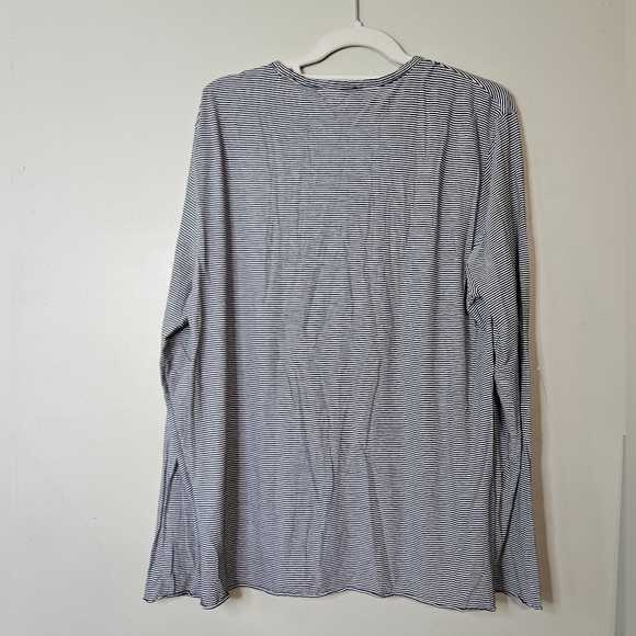 💜Vince Shirt Striped Black Womens Size Large Top Long Sleeve Top Stretch🩷⚘️ - Picture 2 of 5